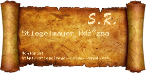 Stiegelmayer Rózsa névjegykártya