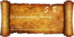 Stiegelmayer Rózsa névjegykártya